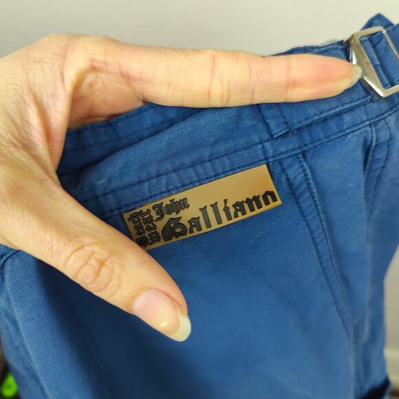 Vintage Y2K John Galliano Swim Shorts Mens Small Blue Cargo Buckled Beach Trunks - Picture 2 of 12